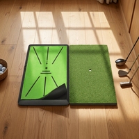 Tapis de golf pour le chipping le plus vendu, base en caoutchouc antidérapante, tapis d'entraînement de swing de golf 3-en-1 avec coussin interchangeable pour intérieur/extérieur