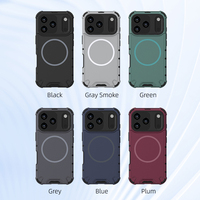 Coque de téléphone magnétique antichoc avec revêtement au toucher cutané pour iPhone 17 Pro Max Air