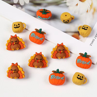 Perles focales en silicone 3D en vrac pour Thanksgiving, personnalisées en forme de dinde et de citrouille, pour la fabrication de clips de sucettes et de porte-clés, sans BPA, qualité alimentaire