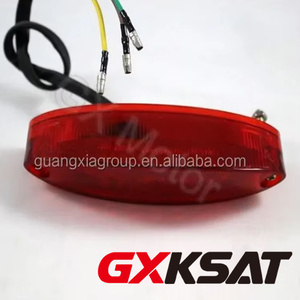 GXKSAT E-marked <span class=keywords><strong>Moto</strong></span> LED Feu arrière ABS <span class=keywords><strong>Plaque</strong></span> d'<span class=keywords><strong>immatriculation</strong></span> Rouge Noir Transparent - Product Image 3