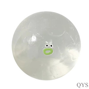 QYS Transparent Silicone Massage Ball With Cartoon Face Inflatable Squeeze Toy For Stress Relief All Seasons - Product Image 1