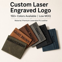 Porte-cartes en PU personnalisé avec gravure laser, étui à cartes en cuir PU vierge, cadeaux promotionnels