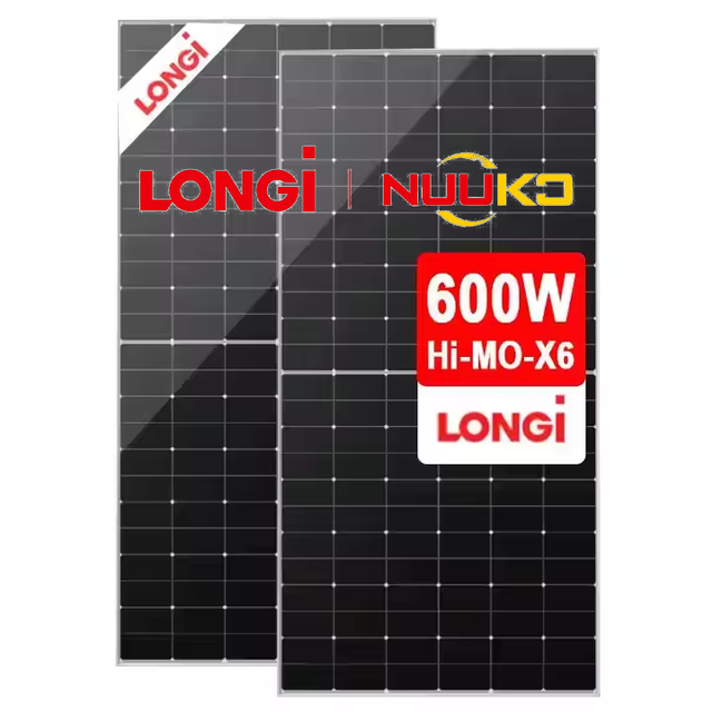 LONGi Solar Panel 590W-600W N-Type TOPCon PERC Half-Cell High Efficiency Monocrystalline Module TUV/CE Certified Global Shipping