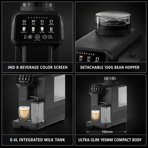 Machine à expresso entièrement automatique avec écran tactile, système de préparation de boissons à une touche, pompe 19 bars, pour bureau et entreprise - Product Image 4