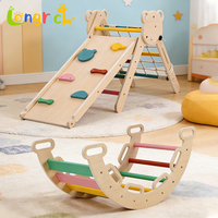 Triangle d'escalade Montessori 7-en-1 arc-en-ciel avec rampe et échelle, structure de jeu intérieure unisexe pour tout-petits, idéale pour la maison et la garderie