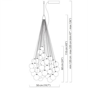 <span class=keywords><strong>Suspension</strong></span> contemporaine avec pendentifs Globe givrés et câbles multifils, idéale pour la décoration intérieure OEM ODM à haut plafond - Product Image 4