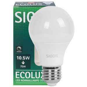 Bombilla LED SIGOR ECOLUX 10.5W E27 2700K Regulable para Iluminación Interior - Product Image 1