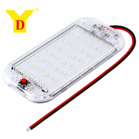 Plafonnier intérieur de voiture 48 LED, 12-85V, large plage de tension, pour camion, fourgonnette, camping-car, avec interrupteur, blanc 10000K, 150*75mm