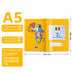 Cahier d'exercices scolaire personnalisé pour l'apprentissage sur le campus, agrafé, plusieurs tailles, plusieurs couvertures, direct usine - Product Image 3