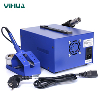 YIHUA 853D USB 2A Station de Retouche 3 en 1 pour Réparation de Téléphones Portables avec Fer à Souder, Dessoudeur et Pistolet à Air Chaud