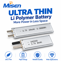 Batterie Li-Polymère Ultra Fine Misen 3.7V 0.4mm Rechargeable pour Capteur Portable, Carte Intelligente, Détecteur de Sécurité