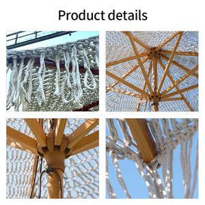 Sombrilla de Playa Personalizada China, Parasol de Jardín para Exteriores, Hecho a Mano con Encaje Vintage y Borlas de Algodón - Product Image 6