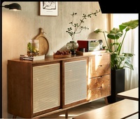 Meuble de rangement OEM : Buffet, armoire latérale, armoire à tiroirs, armoire de rangement cannelée avec porte, armoire basse, étagère de rangement de cuisine