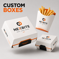 Fabricant de contenants jetables en carton pour emballages alimentaires (burgers, ailes de poulet, frites) avec logo personnalisé OEM pour les chaînes de cafés