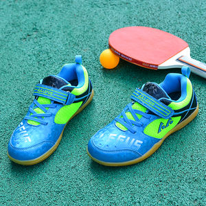 Kids’ Multi-Sport Mesh Training Shoes Unisex Boys & Girls Velcro Lace-Up Table Tennis Squash Badminton <b>Volleyball</b> Shoes - Product Image 1