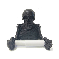 Porte-rouleau de papier toilette créatif en forme de crâne, figurine en résine, rangement de papier toilette de bureau, accessoire de salle de bain, cadeau personnalisable