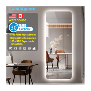Specchio intelligente retroilluminato full dressing specchio lungo senza cornice rettangolare montato a parete grande specchio lungo intelligente a figura intera con luce a LED - Product Image 1