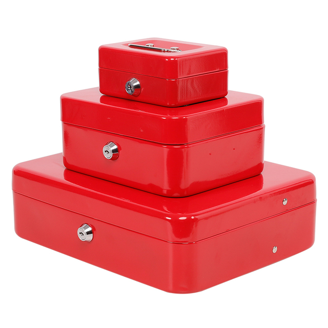 Mini Store Use Coin Money Saving Box Cash Box Metal Safe Cash Box with Key Lock