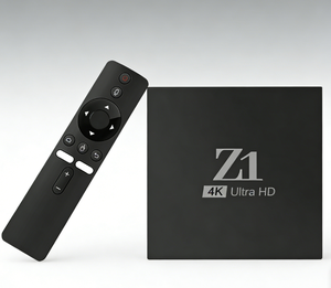 Décodeur TV 4K HD avec télécommande vocale double fréquence, processeur Quad Core, OS Android 11, Ethernet 10/100/1000 Mbps, version usine - Product Image 1