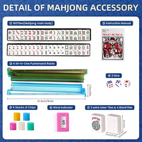 Ensemble complet de Mahjong américain, 166 tuiles, avec 3 sacs, supports, pions, dés, étui de voyage, boîte cadeau pour 4 joueurs