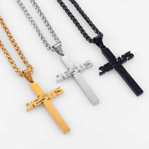Pendentif en acier inoxydable tendance, croix religieuse, bijoux pour hommes et femmes, vente chaude - Product Image 2