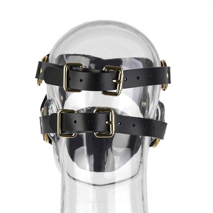 Masque facial punk en cuir PU pour fête, costume de cosplay SM, accessoires de bondage, masque sexy réglable, jouet sexuel pour adultes, produits pour jeux érotiques - Product Image 4