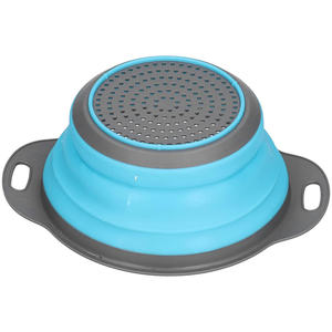 Passoire pliable en silicone avec poignée, idéale pour laver les légumes et les fruits, vente en gros directe usine - Product Image 3