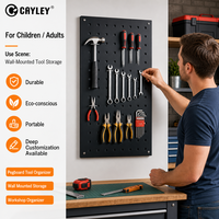 Panneau de rangement mural perforé, panneau métallique robuste pour garage, atelier, rangement d'outils, organisateur mural pour la maison