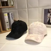 2021 Ladies Fashion Hat With Diamonds Women's Custom Baseball Cap Camouflage Black Hip-hop Cap Wholesale