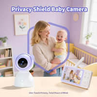 Caméra de surveillance pour bébé à double caméra 5 pouces 3MP Wifi avec détection de pleurs, surveillance de la température et de l'humidité