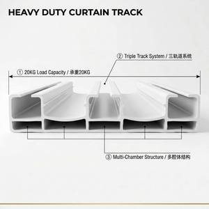 Rail triple en PVC insonorisé, rail triple en plastique moulé pour fenêtre en <span class=keywords><strong>baie</strong></span> - Product Image 4