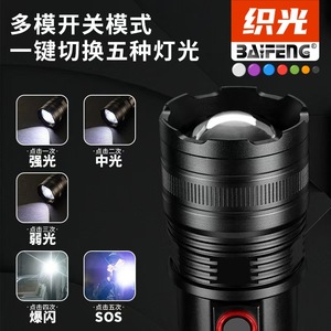 ไฟฉายอลูมิเนียมอัลลอยด์ XA-B702 ไฟ LED แบบชาร์จไฟได้สำหรับตกปลากลางแจ้ง ปรับความสว่างได้ กำลังไฟสูง - Product Image 4