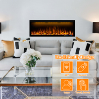 Luxstar Cheminée électrique encastrée moderne Chauffages intérieurs Effet de flamme réaliste Contrôlé par application Chauffage intégré pour le ménage