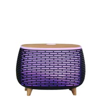 Diffuseur d'arômes de bureau transfrontalier à sept couleurs, effet bois, distributeur automatique de parfum domestique 0,5 L, éclairage LED ultrasonique