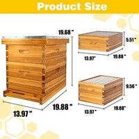 Pomelo Marke 2-Schicht Komplettes Langstroth Bienenstock-Starter-Set 10 Rahmen China-Tannenholz Material Neuzustand Gelbe Bienenkiste