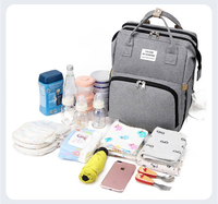 Bolsa de Pañales Impermeable en Oferta, Mochila para Bebé con Estación de Cambio USB y Espacio Expandible, Bolsa para Mamá