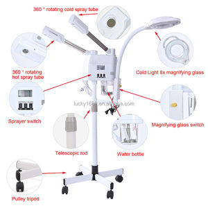 Lámpara de aumento con vaporizador facial para análisis de la piel, soporte de suelo ajustable de fábrica, venta al por mayor, 8x - Product Image 6