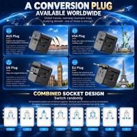 Adaptor Perjalanan Universal Mini 20W PD Pengisian Cepat dengan 2 USB + 2 Tipe C untuk Perjalanan Internasional AS, Inggris, Uni Eropa, Australia, dan Seluruh Dunia