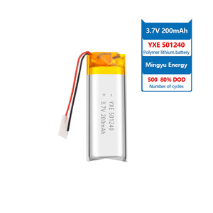 OEM/ODM 3,7/200mAh 501240 Micro Pouch Batería de polímero de litio para electrónica de consumo Batería de iones de litio recargable - Product Image 1