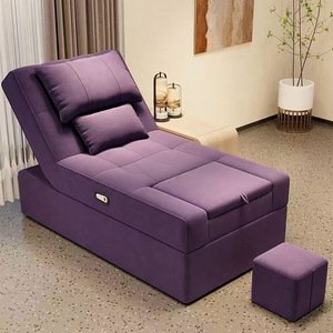 Fauteuil de massage électrique inclinable pour pédicure, bain de pieds, soin des oreilles, spa thaïlandais, <span class=keywords><strong>salon</strong></span>, avec cadre en bois et canapé - Product Image 4