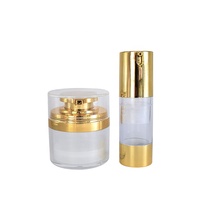 Flacon pompe sans air AS transparent, givré, doré ou argenté de 30ml, 50ml, 100ml, 15ml, 80ml, 120ml avec pompe sans air pour lotion et sérum