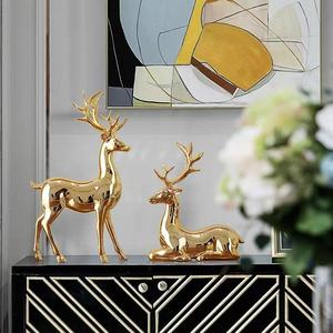 Adornos de Alce Electrochapados de Lujo Moderno al por Mayor, Decoración de Ciervo en Oro y Plata para Sala de Estar, Mueble de TV y Recibidor - Product Image 2