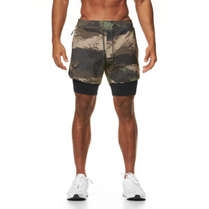 Herren 2 in 1 Laufs horts Workout Gym Athletic Shorts Schnelle Trocken trainings shorts mit Taschen - Product Image 6
