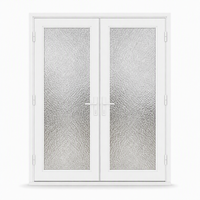 Porte à battant en PVC avec panneau, porte demi-vitrée en PVC, porte en PVC avec verre dépoli, conception personnalisée pour les projets de construction de maisons et villas