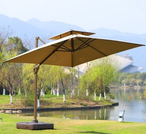 <span class=keywords><strong>Parasol</strong></span> Roma à double toit en aluminium pour extérieur Uplion, avec manivelle et base croisée, imperméable et <span class=keywords><strong>protection</strong></span> UV - Product Image 4
