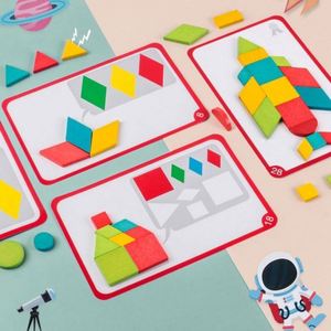 Livre de blocs géométriques magnétiques STEM, jeu de voyage, puzzle Tangram de formes géométriques - Product Image 3