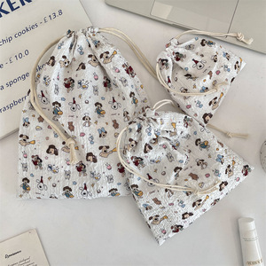 Juego de 3 Bolsas de Almacenamiento con Cordón de Dibujos Animados, Bolsa de Cosméticos con Estampado de Conejo, Bolsa Portátil para Lápiz Labial para Estudiantes y Niñas, Venta al por Mayor - Product Image 3