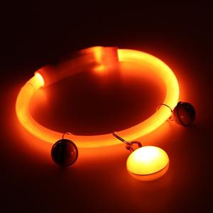 <span class=keywords><strong>Collar</strong></span> de perro LED recargable con decoración de cinta acolchada, patrón sólido y función brillante para paseos nocturnos - Product Image 5