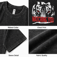 Kaos Oblong Rajut Oversize 220G Poliester/Katun Lengan Pendek Polos Custom Pattern Grosir Spot