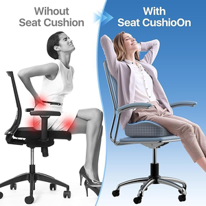 Coussin de chaise orthopédique zéro gravité pour le coccyx, en mousse à mémoire de forme améliorée, pour la circulation sanguine, avec housse amovible - Product Image 3